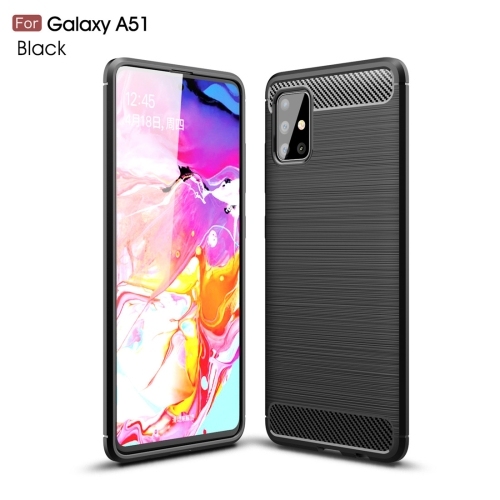 Husa Extra Samsung A51 Brushed Texture Carbon Fiber (Black)