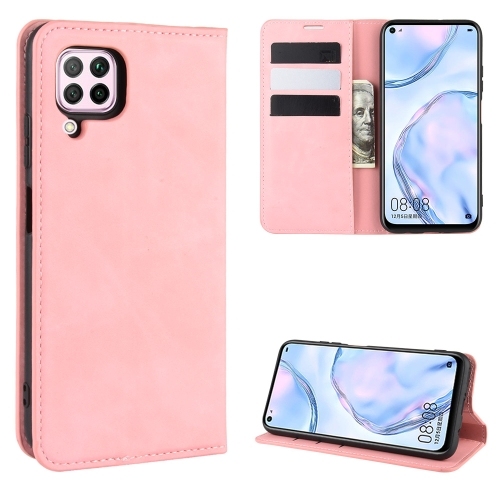 Husa Extra Huawei nova 6 SE/ P40 Lite / nova 7i Retro-skin Business Piele (Pink)