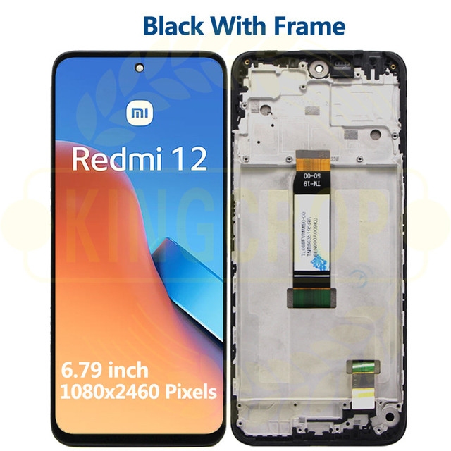 LCD XIAOMI REDMI 12 / POCO M6 PRO BLACK WITH FRAME (Original Packing)