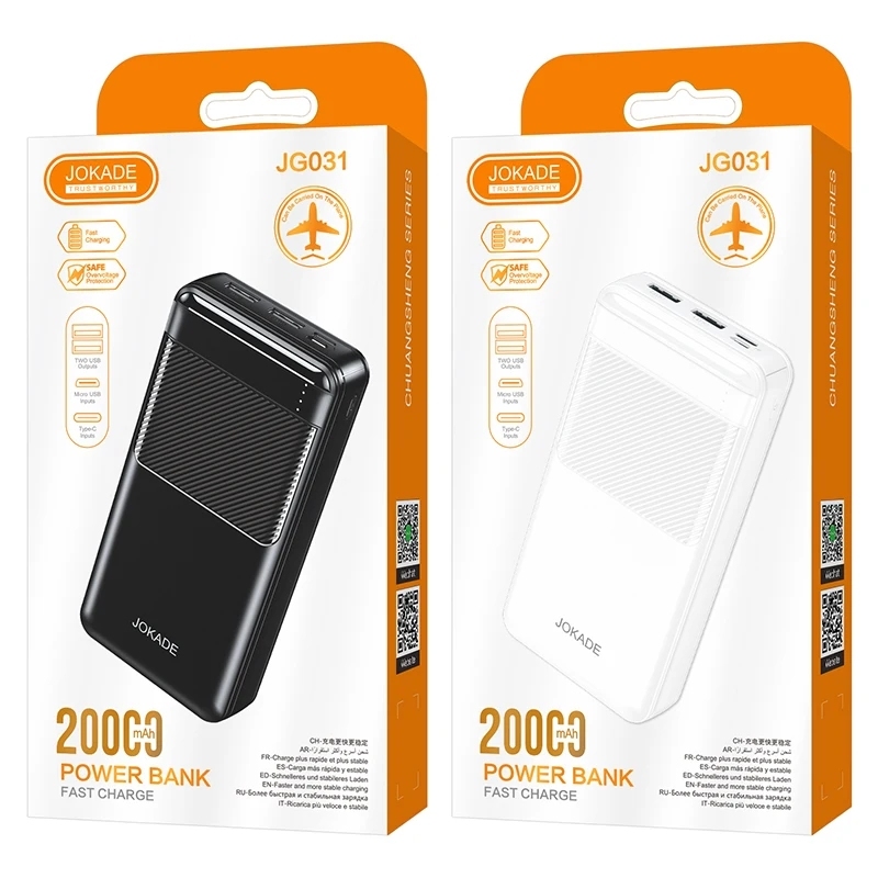 Jokade JG031 CHUANGSHENG Series Power Bank-20000mAh Black