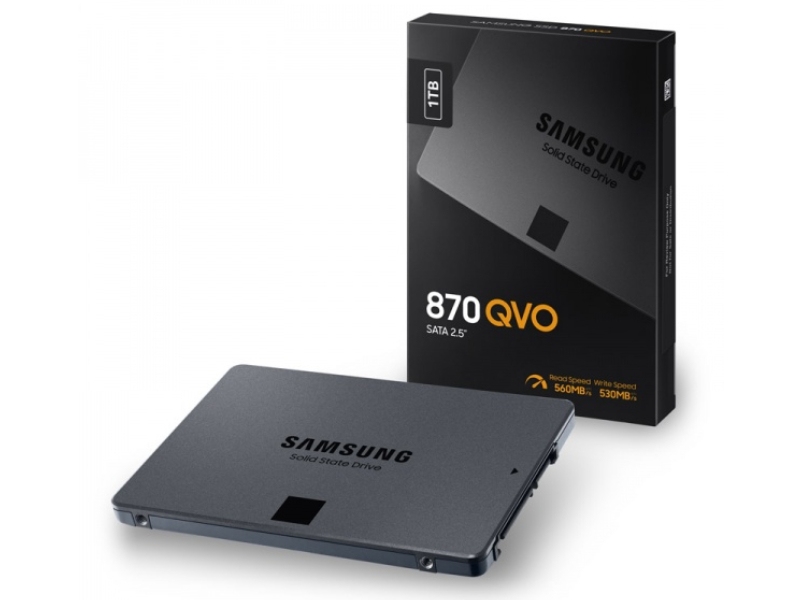 2.5' SATA SSD 1.0TB Samsung   870  QVO 'MZ-77Q1T0BW' [R/W:560/530MB/s, 98/88K IOPS, MJX, 4bit MLC]