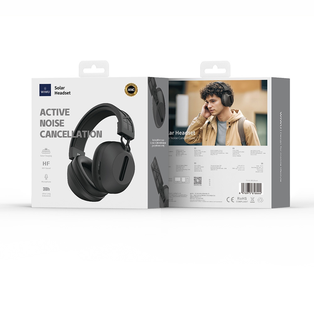 Wiwu solar  wireless  Headphone TD-06 ANC Black