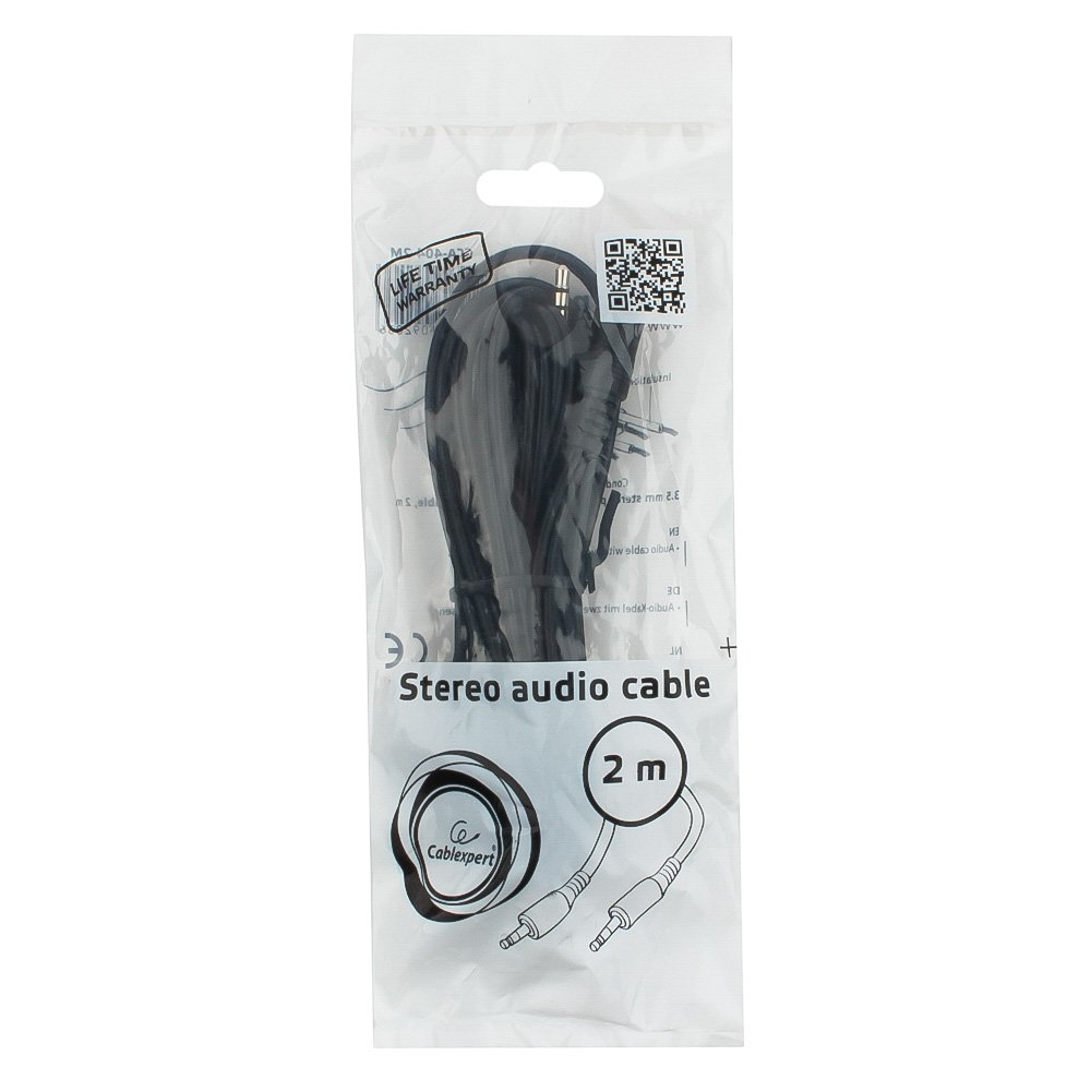 Cable 3.5mm jack to 3.5mm jack,  2.0m, 3pin, Cablexpert, CCA-404-2M
