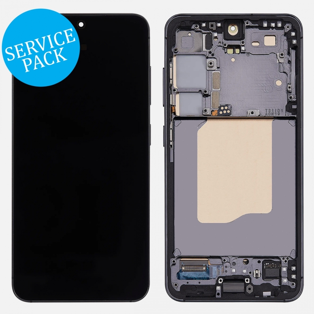 LCD SAMSUNG S25 / S931 BLACK / BLUE WITH FRAME (SERVICE PACK)